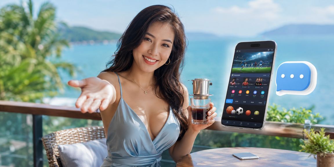 Khách hàng thưởng thức cà phê và cược thể thao trực tuyến tại Phú Quốc